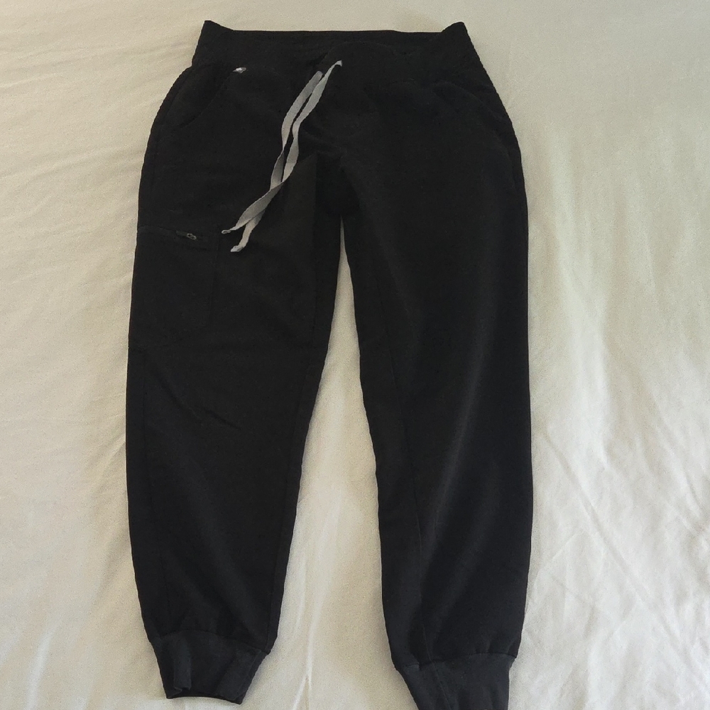 Figs Womens Black Zamora Small Petite Jogger